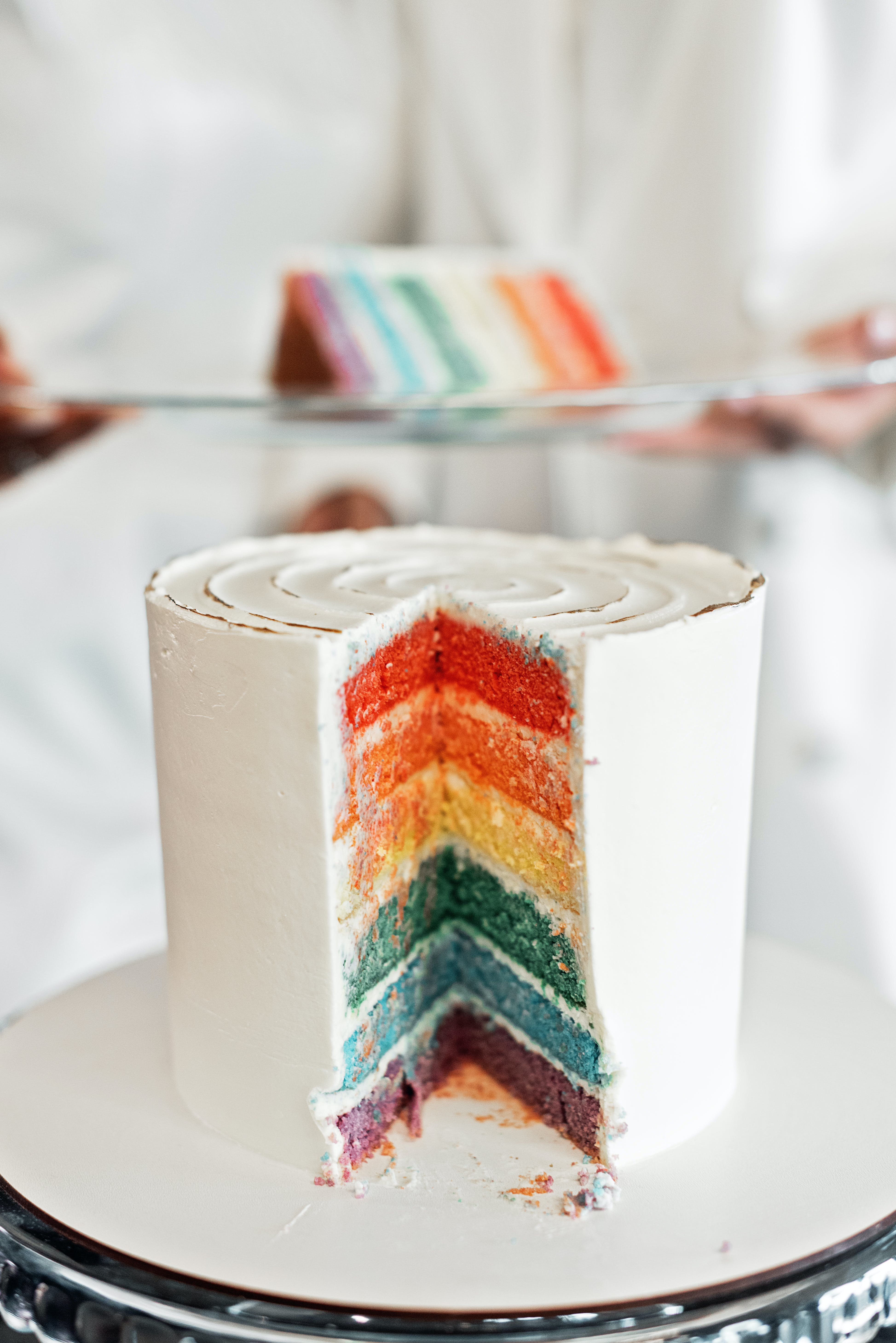Rainbow wedding cake